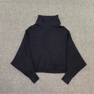 CLOTH Turtleneck Pullover Sweater Black Tight Knit Minimalist Relaxed Women's M